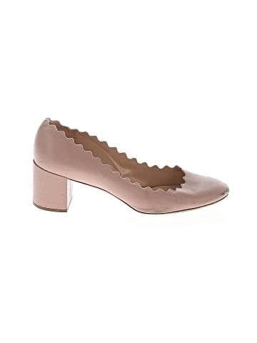Chloé Leather Scalloped Lauren Mid Heel Pumps (view 1)