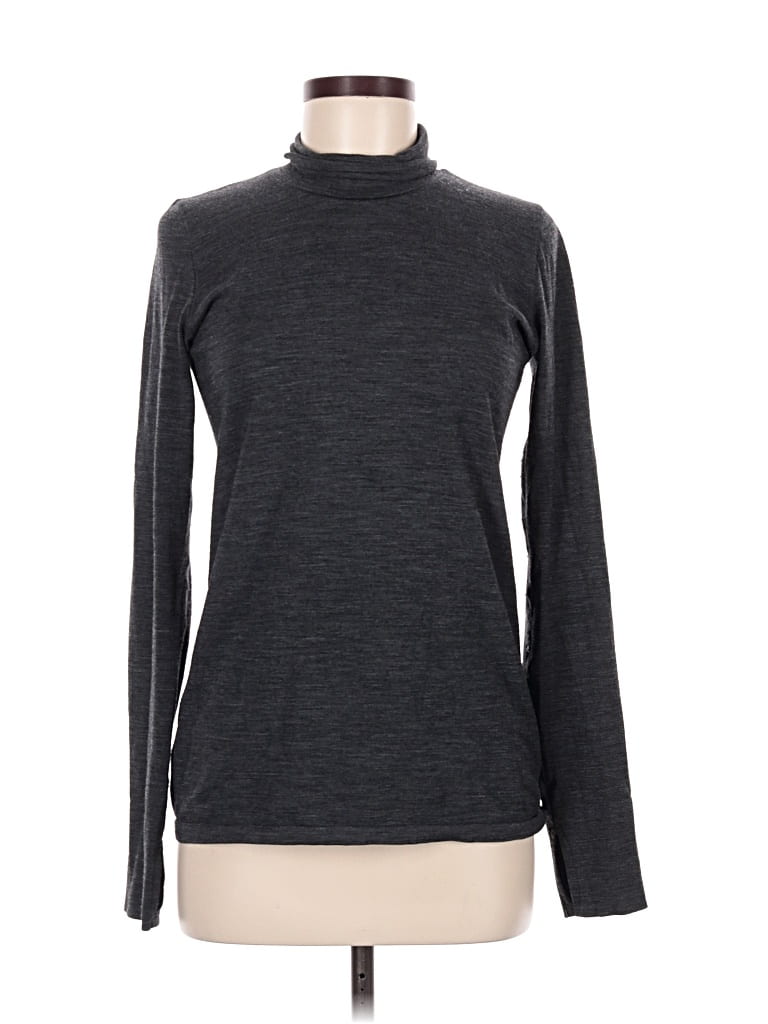 Pre-owned Athleta Long Sleeve Top Gray Turtleneck Tops