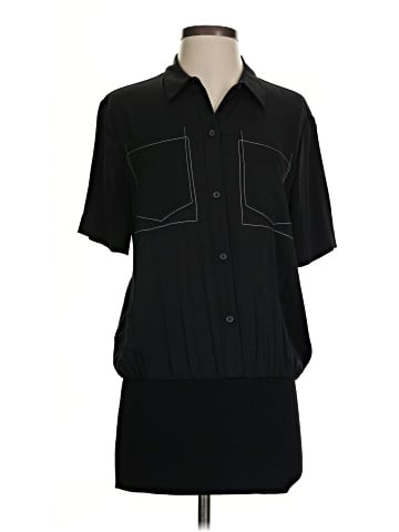 DKNY Short Sleeve Silk Top (view 1)