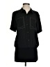 DKNY Black Short Sleeve Silk Top Size S - photo 1