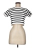 Boom Boom Jeans Stripes Ivory Short Sleeve Turtleneck Size M - photo 1