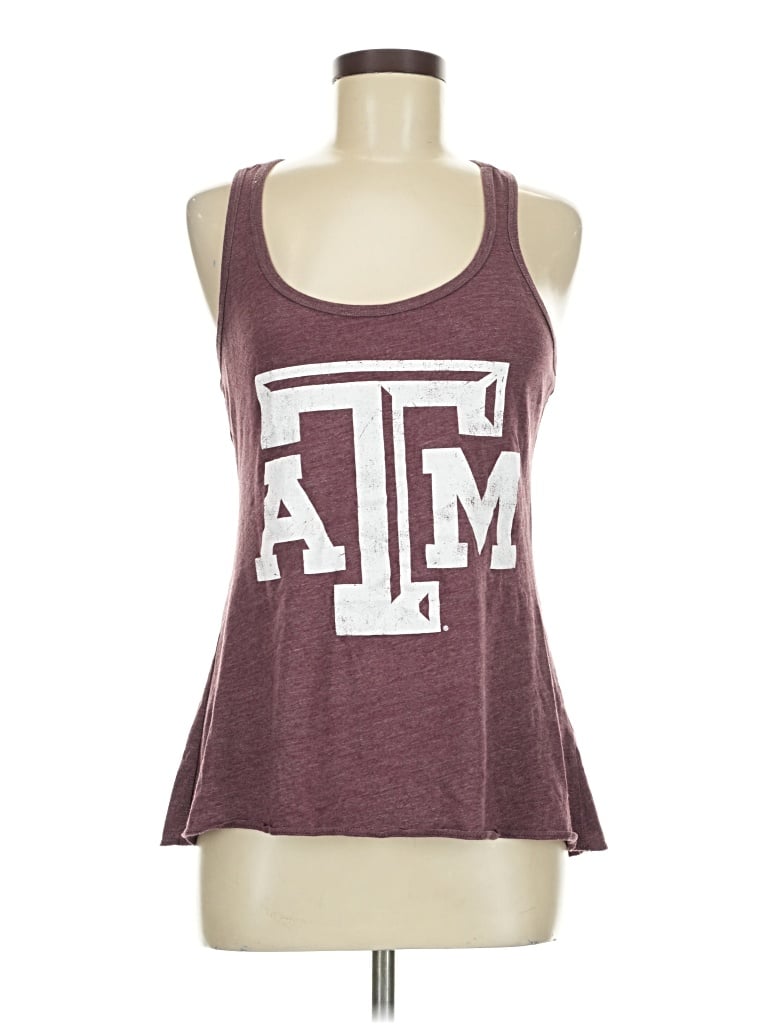 Pre-owned League Tank Top Burgundy Halter Neckline Tops