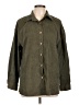 Unbranded 100% Polyester Green Long Sleeve Button-Down Shirt Size L - photo 1