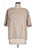 Unbranded 100% Polyester Tan Short Sleeve Blouse Size L (estimated) - photo 1