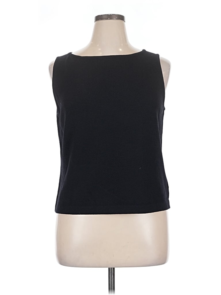 Pre-owned St John Sleeveless Top Black Boatneck Tops