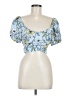 B.O.G Collective 100% Polyester Blue Short Sleeve Blouse Size M - photo 1