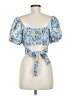 B.O.G Collective 100% Polyester Blue Short Sleeve Blouse Size M - photo 2
