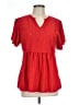Unbranded Red Short Sleeve Blouse Size L (estimated) - photo 1