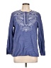 Susan Graver Blue Long Sleeve Blouse Size L - photo 1