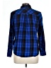 Time and Tru Plaid Blue Long Sleeve Button-Down Shirt Size 12 - photo 2