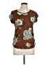 Mine Brown Short Sleeve Blouse Size L - photo 1