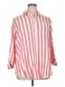 Unbranded Stripes Pink 3/4 Sleeve Button-Down Shirt Size 0X (estimated) - photo 1