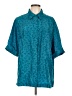 Assorted Brands 100% Silk Paisley Teal Short Sleeve Silk Top Size L - photo 1