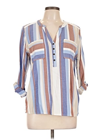 a.n.a. A New Approach 3/4 Sleeve Blouse (view 1)