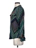 Calvin Klein 100% Rayon Argyle Teal Long Sleeve Blouse Size XS - photo 5