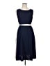 Connected Apparel 100% Polyester Color Block Blue Casual Dress Size 14 - photo 1