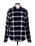 Merona 100% Cotton Plaid Blue Long Sleeve Button-Down Shirt Size L - photo 1
