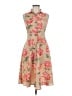 Gap 100% Polyester Floral Tan Casual Dress Size 8 Petite - photo 1