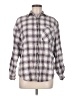 Classic Elements 100% Cotton Plaid Purple Long Sleeve Button-Down Shirt Size M - photo 1