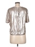 Rag & Bone 100% Polyester Metallic Silver Short Sleeve Top Size M - photo 2