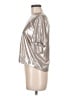 Rag & Bone 100% Polyester Metallic Silver Short Sleeve Top Size M - photo 5