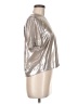 Rag & Bone 100% Polyester Metallic Silver Short Sleeve Top Size M - photo 4