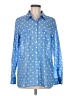 Talbots 100% Cotton Polka Dots Blue Long Sleeve Button-Down Shirt Size M - photo 1