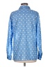 Talbots 100% Cotton Polka Dots Blue Long Sleeve Button-Down Shirt Size M - photo 2