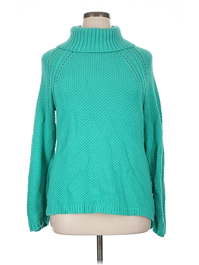 Pre-owned Talbots Turtleneck Sweater In Teal