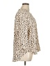 Lush 100% Polyester Animal Print Tan 3/4 Sleeve Blouse Size 1X - photo 4