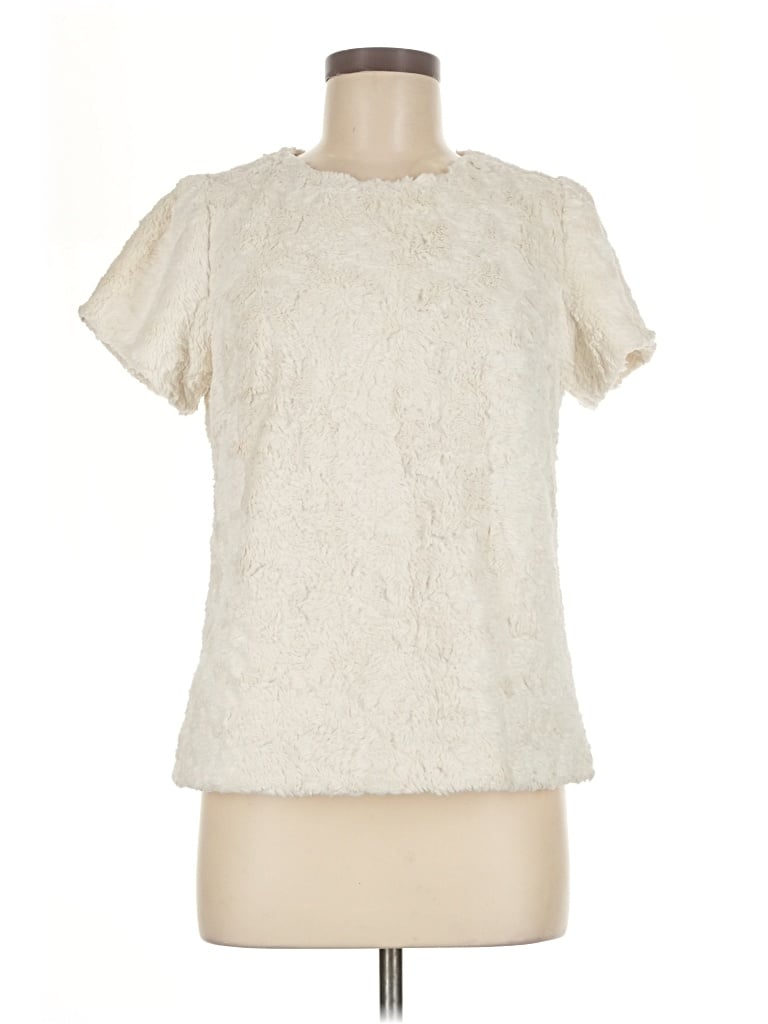 Pre-owned Leifsdottir Short Sleeve Blouse In Ivory