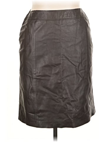 Linda Allard Ellen Tracy Leather Skirt (view 1)
