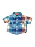 Hurley Plaid Blue Short Sleeve Button-Down Shirt Size 0-3 mo - photo 1