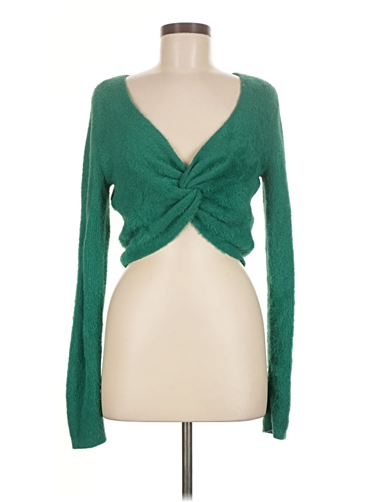 Pre-owned Aerie Cardigan Sweater In Green