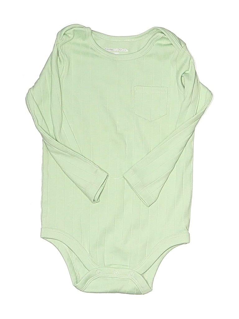 Pre-owned Member's Mark Kids' Long Sleeve Onesie In Green