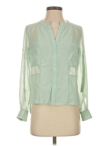 BCBGMAXAZRIA Long Sleeve Silk Top (view 1)
