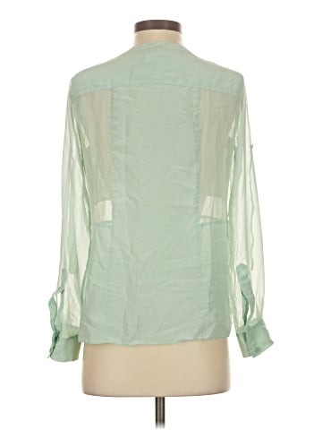BCBGMAXAZRIA Long Sleeve Silk Top (view 2)