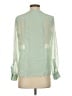 BCBGMAXAZRIA 100% Silk Color Block Green Long Sleeve Silk Top Size S - photo 2