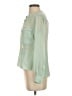 BCBGMAXAZRIA 100% Silk Color Block Green Long Sleeve Silk Top Size S - photo 5