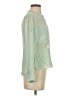 BCBGMAXAZRIA 100% Silk Color Block Green Long Sleeve Silk Top Size S - photo 4