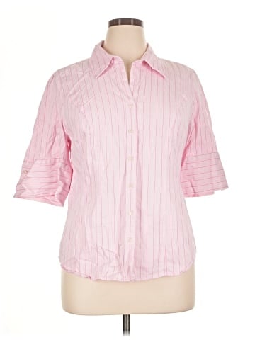 Lane Bryant Outlet 3/4 Sleeve Button-Down Shirt (view 1)