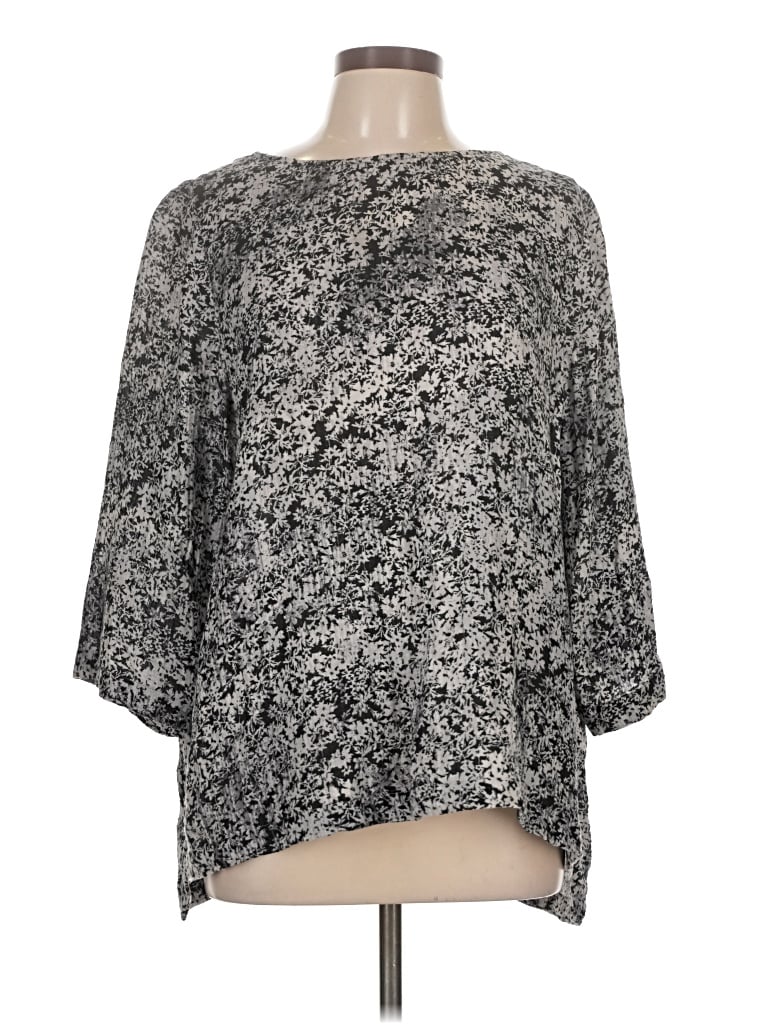 Pre-owned Purejill 3/4 Sleeve T-shirt In Gray