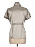 Max Edition Metallic Silver Short Sleeve Blouse Size L - photo 2