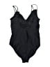 Cherokee Solid Black One Piece Swimsuit Size 18 - photo 2