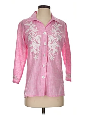 Parsley & Sage 3/4 Sleeve Button-Down Shirt (view 1)