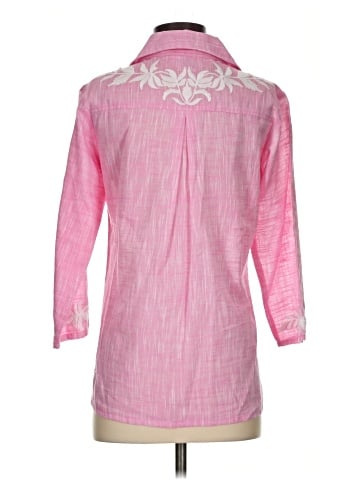 Parsley & Sage 3/4 Sleeve Button-Down Shirt (view 2)