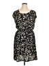 Daisy Fuentes 100% Polyester Print Black Casual Dress Size XL - photo 1
