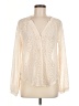 Lush 100% Polyester Ivory Long Sleeve Blouse Size M - photo 1