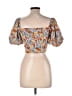 Vestique 100% Polyester Orange Short Sleeve Blouse Size L - photo 2