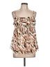 Nine West 100% Polyester Tan Sleeveless Blouse Size L - photo 1